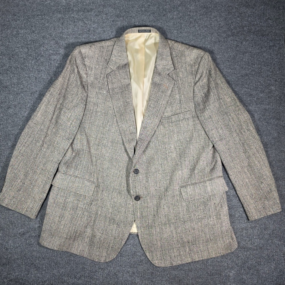 Arnold Palmer Executive Collec Gray Silk Blazer Sport Coat Mens 48 Tailored USA